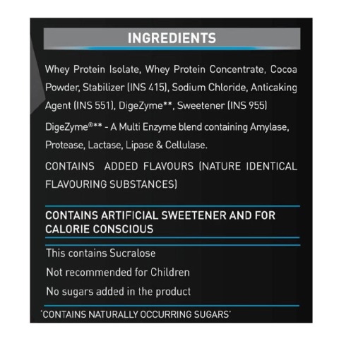 Ingredient - MuscleBlaze 100% Whey Protein Supplement Powder with Digestive Enzyme, 8.8 lb 121 Servings (Rich Milk Chocolate) Ingredient - MuscleBlaze 100% Whey Protein Supplement Powder with Digestive Enzyme, 8.8 lb 121 Servings (Rich Milk Chocolate)
