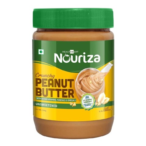 1 - Nouriza Peanut Butter Fortified with Vitamins & Minerals Unsweetened, 0.5 kg Crunchy 1 - Nouriza Peanut Butter Fortified with Vitamins & Minerals Unsweetened, 0.5 kg Crunchy