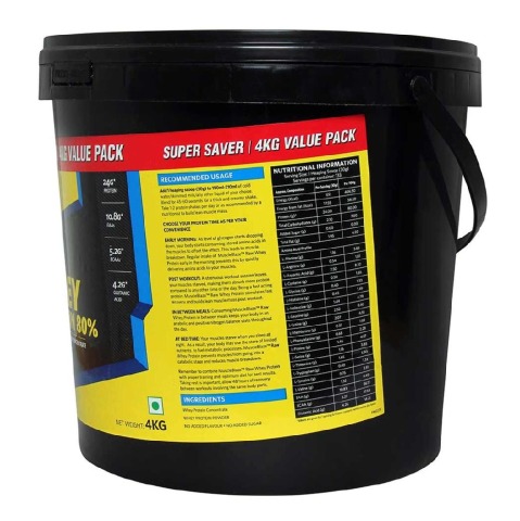 MuscleBlaze 80% Raw Whey Protein Supplement Powder, 8.8 lb 133 Servings (Unflavoured) MuscleBlaze 80% Raw Whey Protein Supplement Powder, 8.8 lb 133 Servings (Unflavoured)