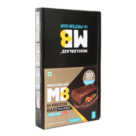 MuscleBlaze Hi-Protein Bar (30g Protein), 12 Piece(s)/Pack Choco Delight MuscleBlaze Hi-Protein Bar (30g Protein), 12 Piece(s)/Pack Choco Delight