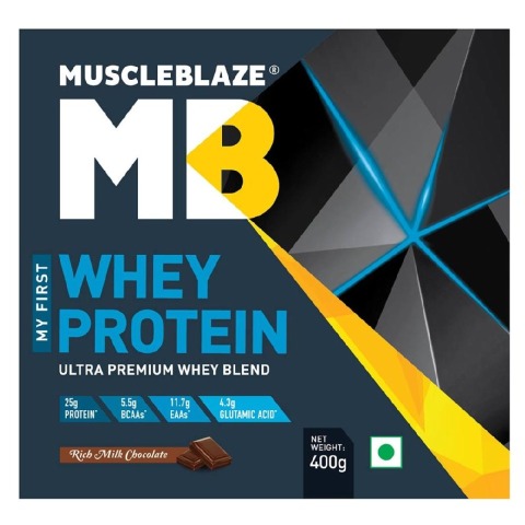 MuscleBlaze Whey Protein My First Whey, 0.88 lb Rich Milk Chocolate MuscleBlaze Whey Protein My First Whey, 0.88 lb Rich Milk Chocolate