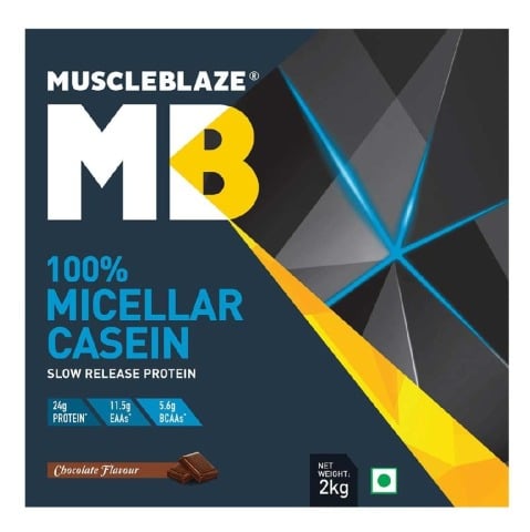 MuscleBlaze 100% Micellar Casein, 4.4 lb Chocolate MuscleBlaze 100% Micellar Casein, 4.4 lb Chocolate
