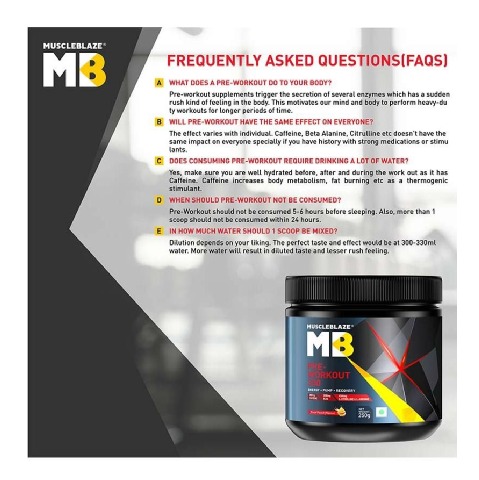 MuscleBlaze PRE Workout 300, 0.55 lb Fruit Punch MuscleBlaze PRE Workout 300, 0.55 lb Fruit Punch