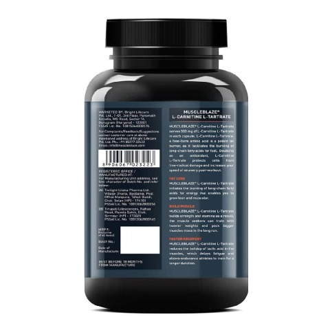 3 - MuscleBlaze L-Carnitine L-Tartrate, 120 capsules Unflavoured 3 - MuscleBlaze L-Carnitine L-Tartrate, 120 capsules Unflavoured