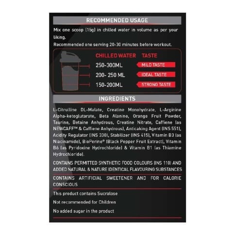 RecommendedUsage - MuscleBlaze Torque Pre-Workout, 0.99 lb Orange RecommendedUsage - MuscleBlaze Torque Pre-Workout, 0.99 lb Orange