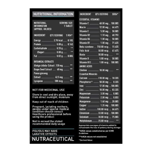 Supplement - MuscleBlaze MB-VITE Multivitamin, Unflavoured 120 tablet(s) Supplement - MuscleBlaze MB-VITE Multivitamin, Unflavoured 120 tablet(s)