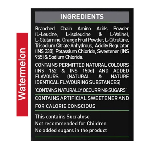 Ingredients - MuscleBlaze Bcaa Pro Two Flavor Pack, 2 Piece(s)/Pack Fruit Splash & Watermelon Ingredients - MuscleBlaze Bcaa Pro Two Flavor Pack, 2 Piece(s)/Pack Fruit Splash & Watermelon