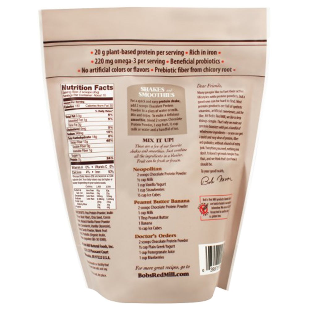 back - Bob's Red Mill Gluten Free Nutritional Booster Protein Powder,  1 lb  Chocolate 