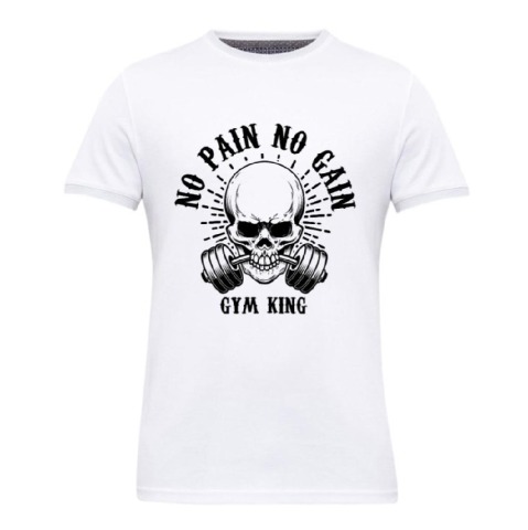 1 - Gym Brute Gym King T Shirt,  White  Medium 