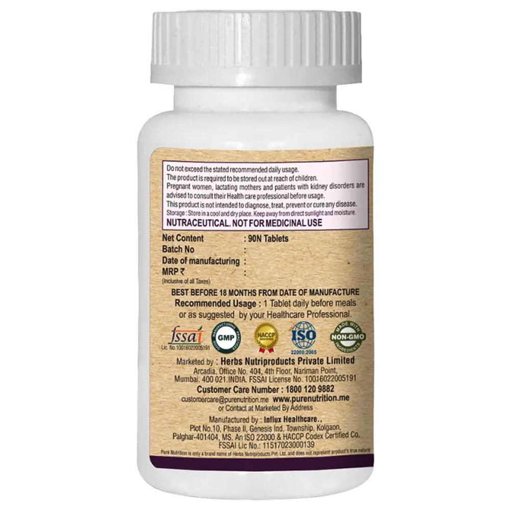 back - Pure Nutrition Biotin Plus 10000 mcg,  90 tablet(s)  Unflavoured 