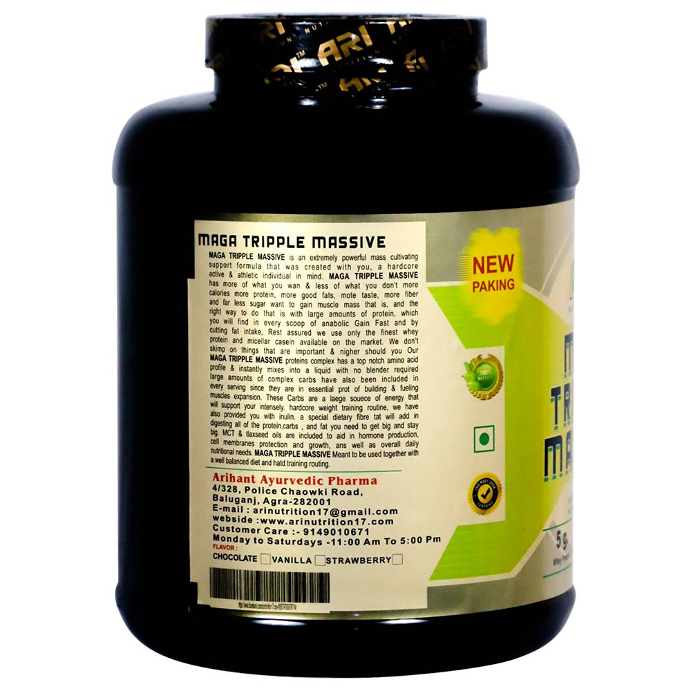description - Ari Nutrition Maga Triple Massive,  3 kg  Chocolate 
