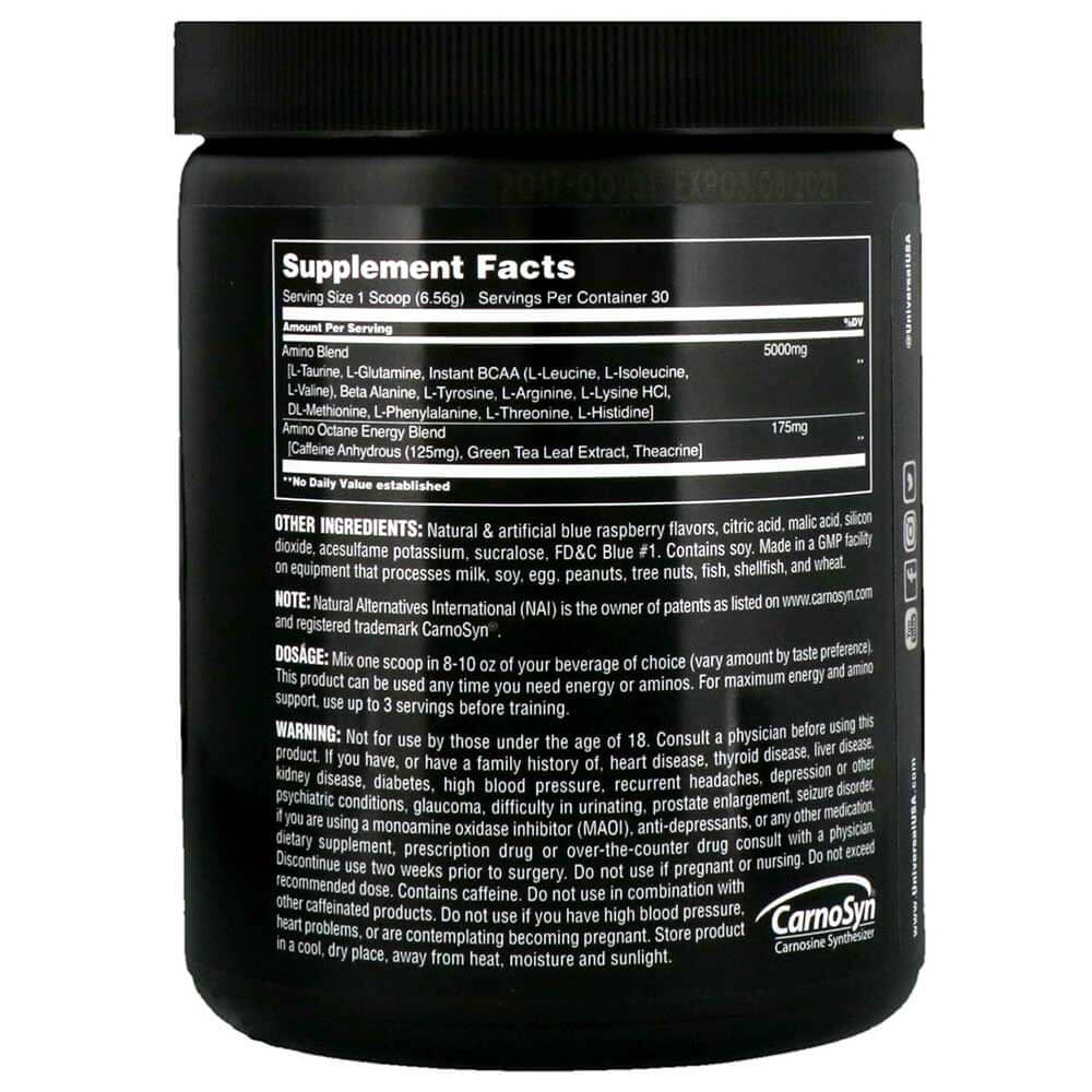 supplementinfo - Universal Nutrition Amino Octane,  0.43 lb  30 Servings  Blue Raspberry 