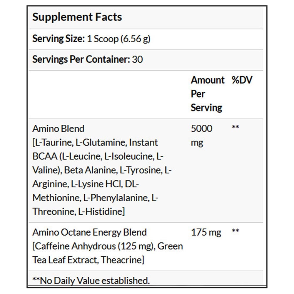 supplement - Universal Nutrition Amino Octane,  0.43 lb  30 Servings  Blue Raspberry 