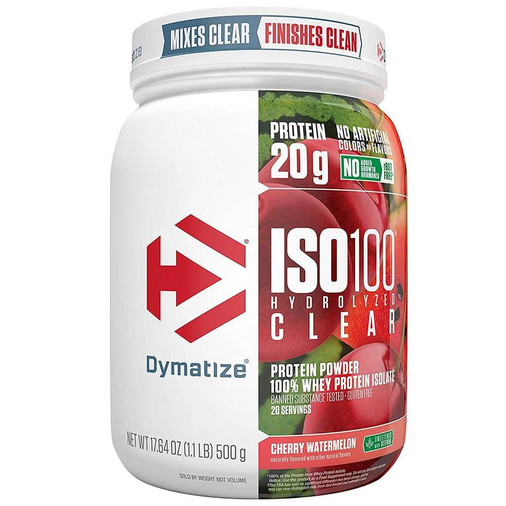 1 - Dymatize ISO 100 Hydrolized Clear,  1.1 lb  Cherry Watermelon 
