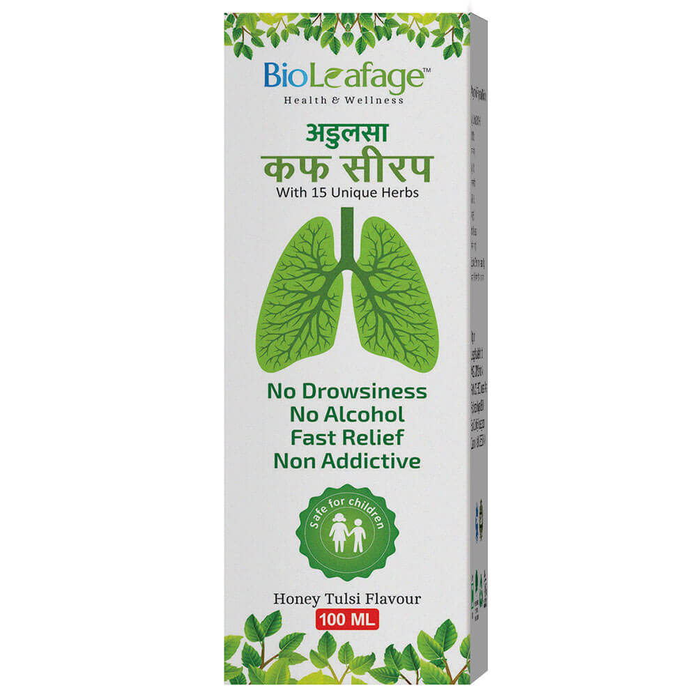 front - Bio Leafage Adulsa Cough Syrup,  100 ml 