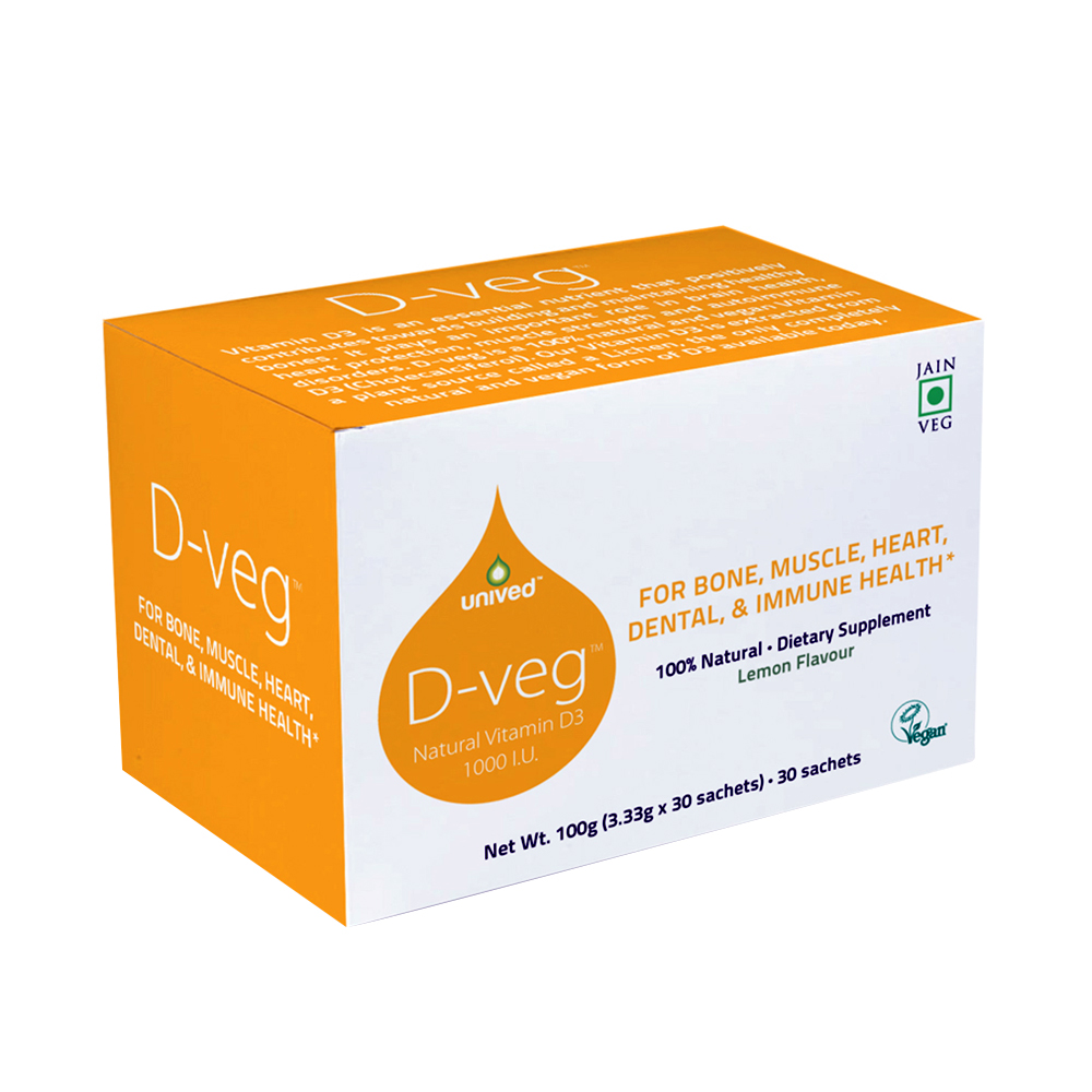 Unived D-Veg Natural & Vegan Vitamin D3 (1000 iu),  30 Piece(s)/Pack 
