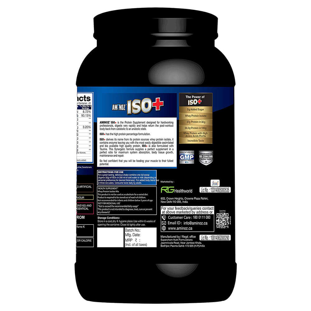 back - Aminoz Iso+ Zero Carbs,  2.2 lb  Strawberry 