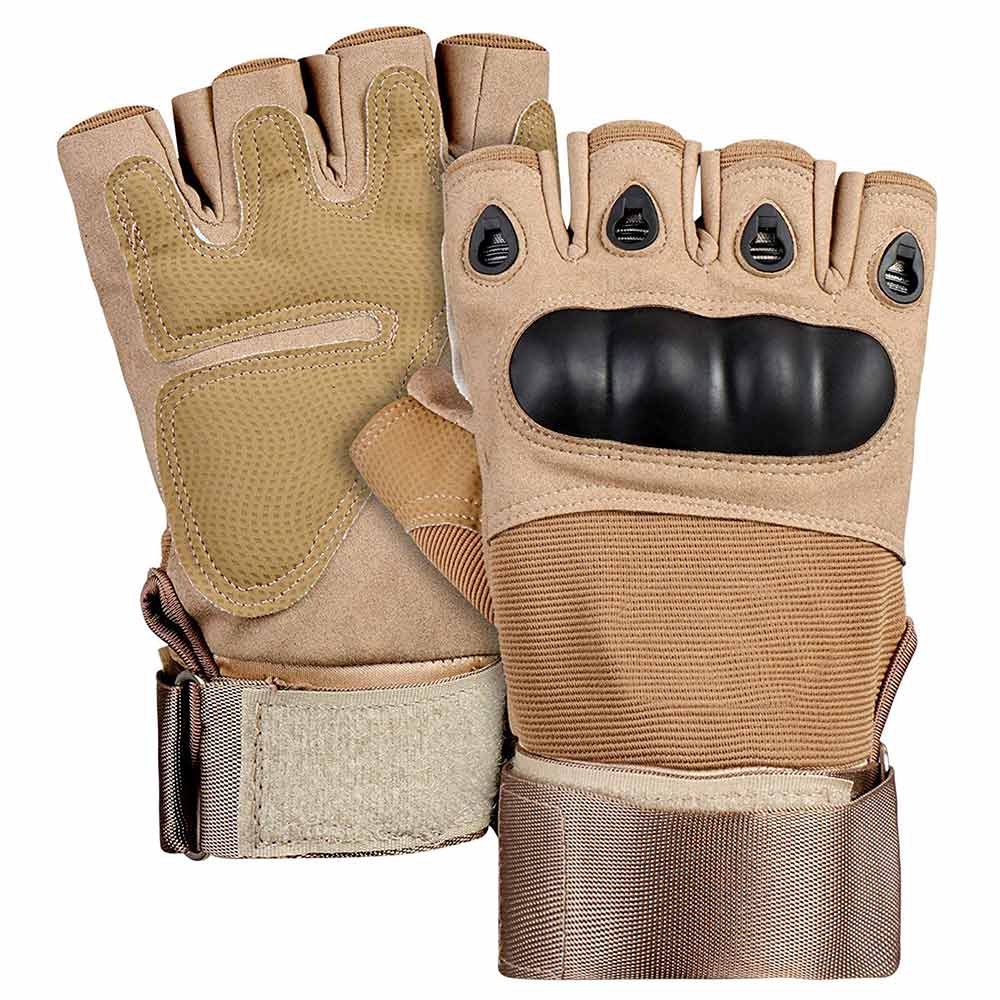 Fitsy Gym Gloves with Wrist Wrap for Workouts,  Brown  Medium 