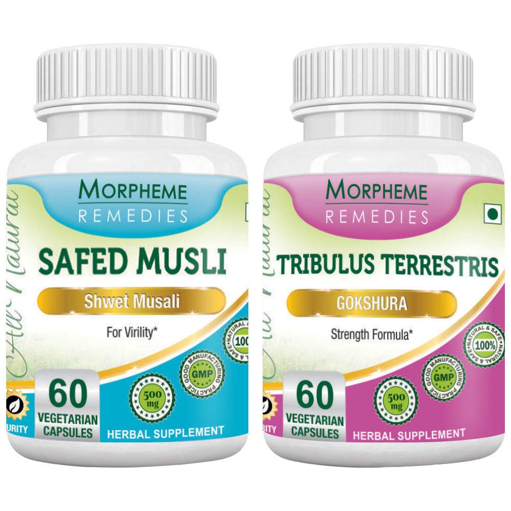 Morpheme Remedies Safed Musli + Tribulus Terrestris, 120 capsules at