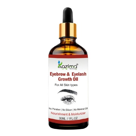 Kazima Eyebrow and Eyelash Growth Oil, 30 ml for All Skin Types