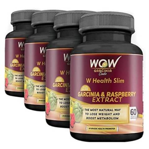WOW Garcinia & Raspberry Extract (Pack of 4),  240 veggie capsule(s)  Unflavoured 
