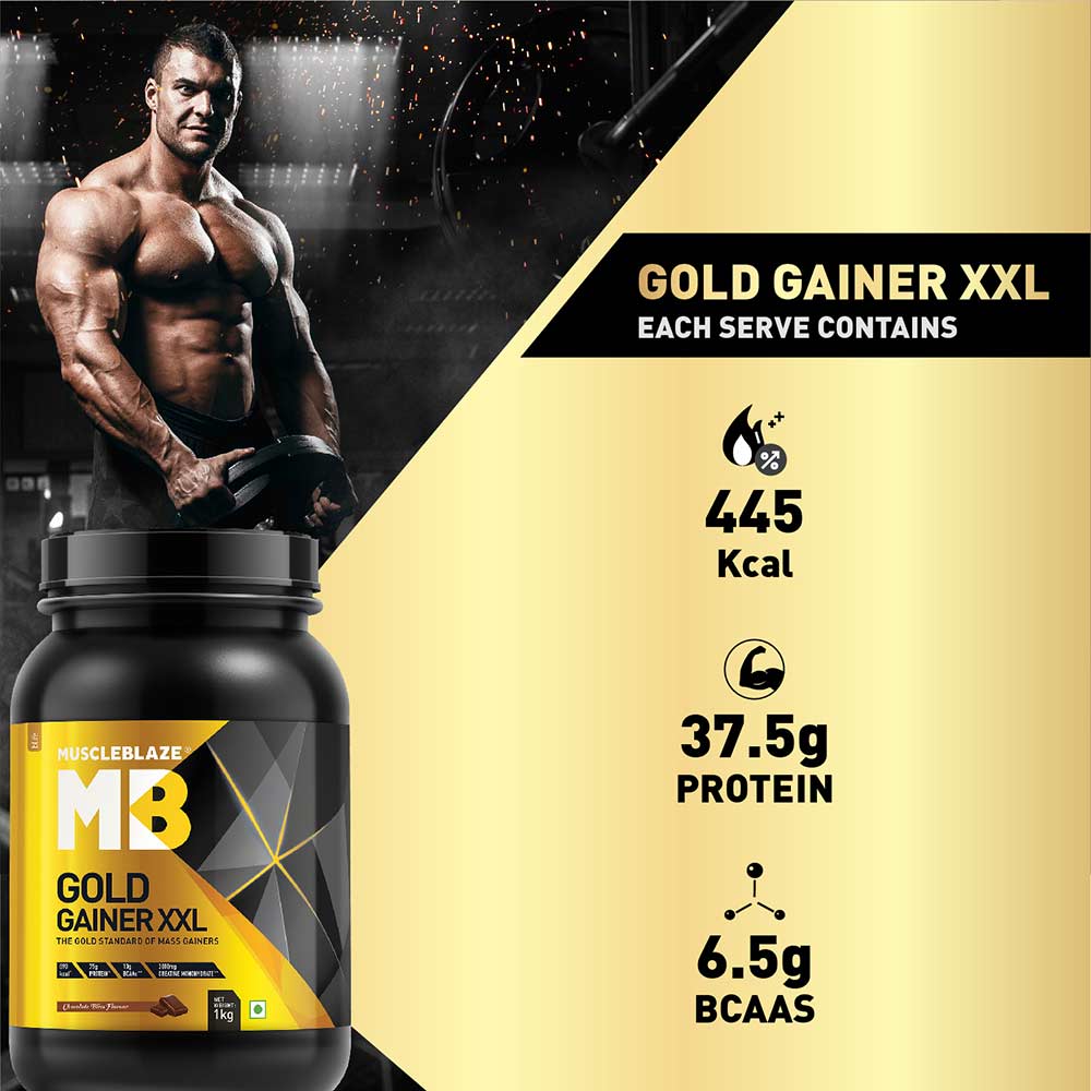 Points - MuscleBlaze Gold Gainer XXL,  2.2 lb  Chocolate Bliss