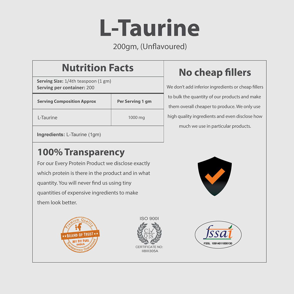 supplement - MyFitFuel L Taurine,  0.44 lb 