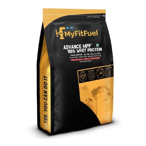 1 - MyFitFuel Advance MFF 100% Whey Protein, 4.4 lb Mango Alphonso