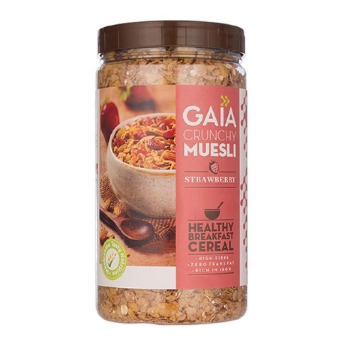 1 - GAIA Crunchy Muesli, 1 kg Strawberry