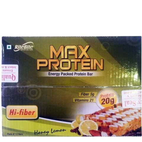 RiteBite Max Protein Bar, 12 Piece(s)/Pack Honey Lemon RiteBite Max Protein Bar, 12 Piece(s)/Pack Honey Lemon
