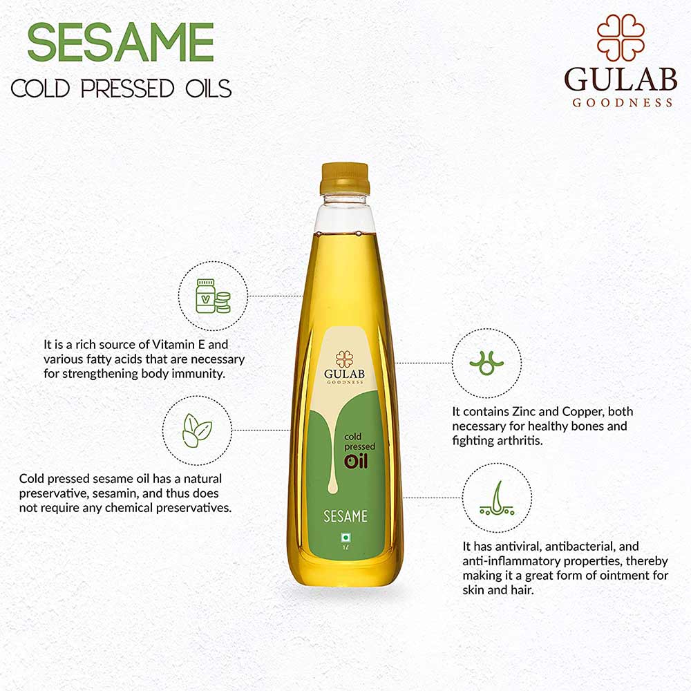 Points1 - Gulab Cold Pressed Oil Sesame (Pack of 2),  0.2 L 