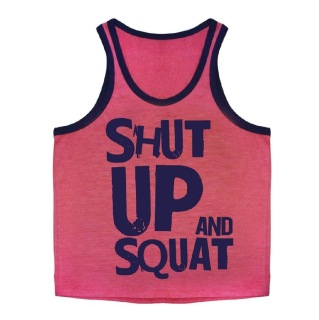MuscleBlaze Vest Shut up and Squat, Coral Free Size