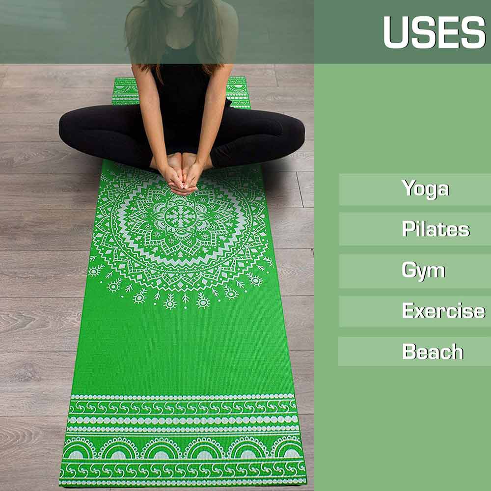 4 - Strauss Meditation Designer Yoga Mat,  Green  5 mm 