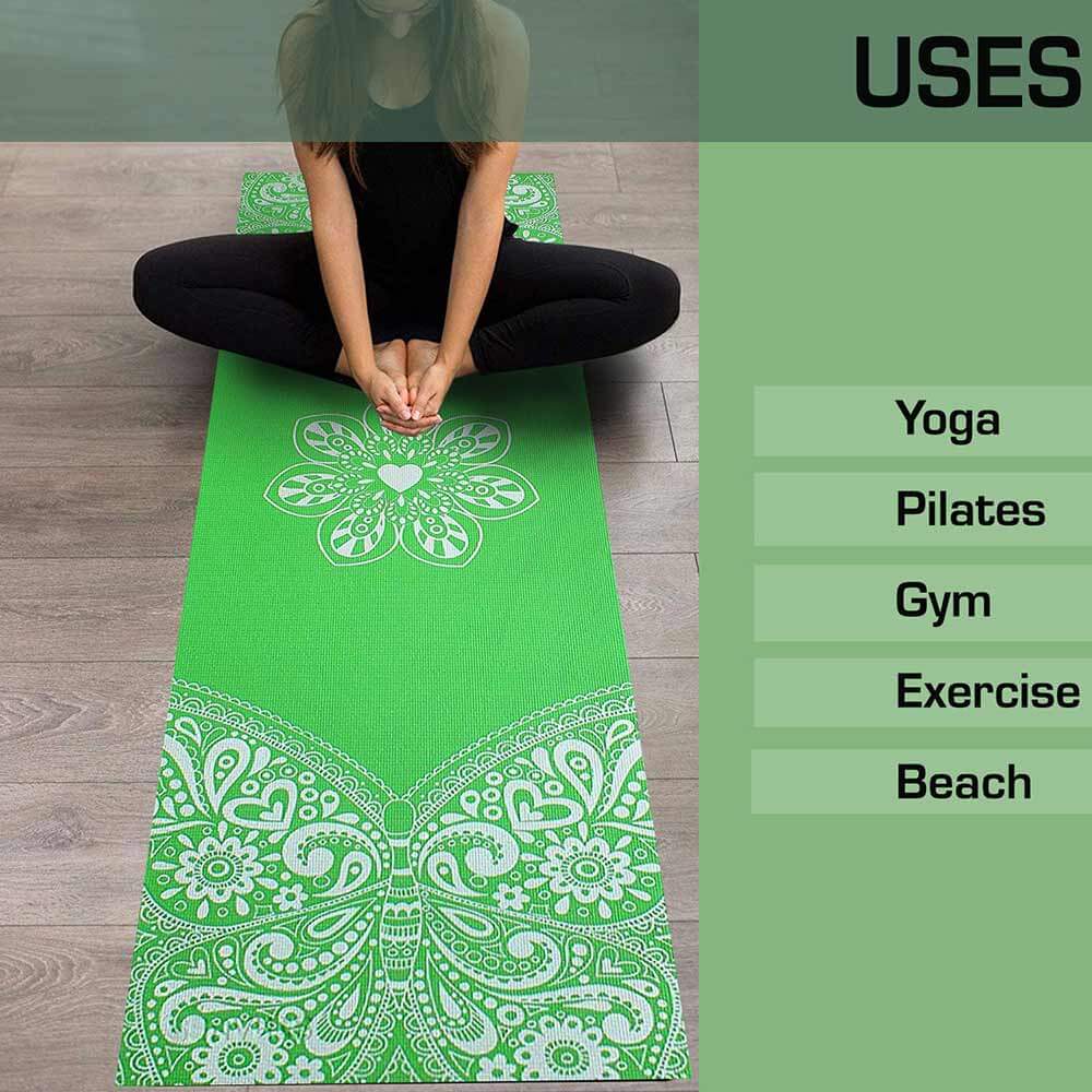 4 - Strauss Meditation Butterfly Yoga Mat,  Green  5 mm 