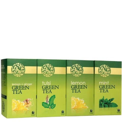 Laplant Green Tea Pack,  100 Piece(s)/Pack  Combo 6 (Lemon, Tulsi, Mint & Lemon-Ginger) 