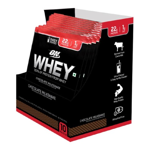 sachets - ON (Optimum Nutrition) Whey Protein Powder, 10 sachets/pack Chocolate