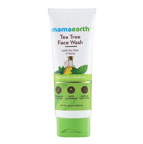 1 - Mamaearth Tea Tree Face Wash,  100 ml  for Acne & Pimples 