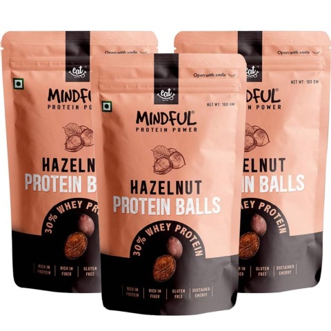 1 - Eat Anytime Protein Balls,  100 g  Hazelnut Pack of 3 