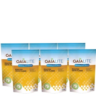 GAIA Roasted Gram Flakes (Pack of 6), Unflavoured 150 g