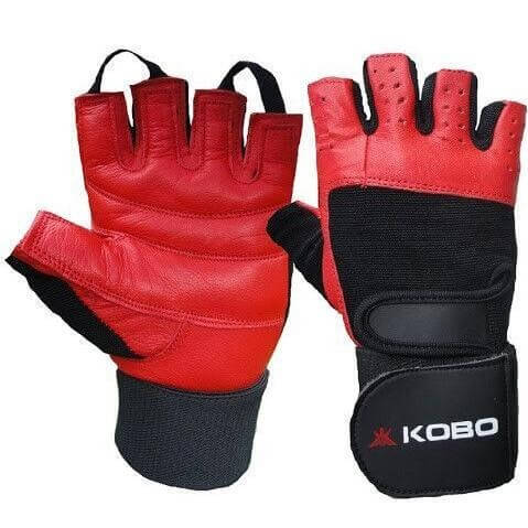 KOBO Gym Gloves (WTG-02),  Red & Black  Large 