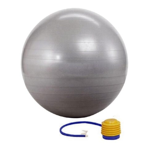 KOBO Anti-Burst Gym Ball With Foot Pump (GB-2-65), Silver Silver 65 cm KOBO Anti-Burst Gym Ball With Foot Pump (GB-2-65), Silver Silver 65 cm