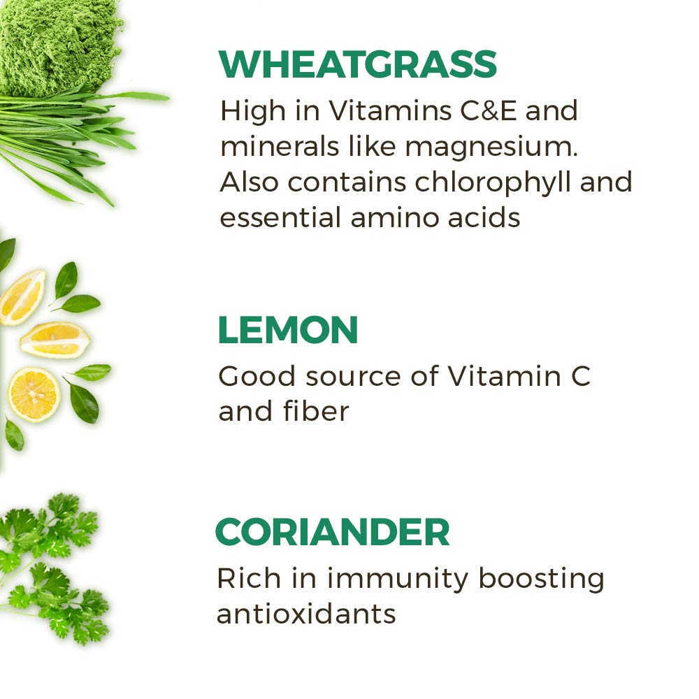 benfits - Akiva Detox Wheatgrass Lemon Coriander Pack of 30,  Natural  40 ml 
