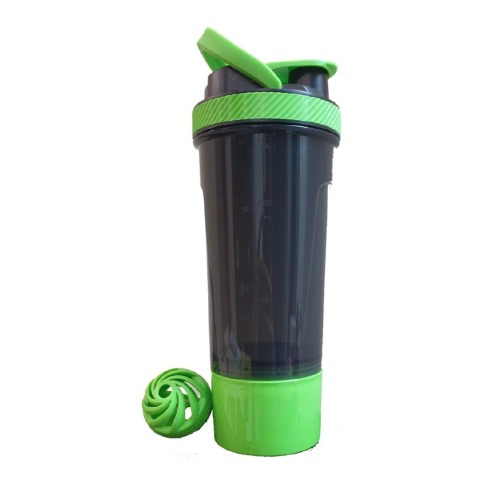 GHC Shaker Bottle with Extra Storage Box,  Green & Black  700 ml 