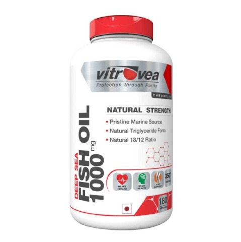 Vitrovea Deep Sea Fish Oil 1000 mg Natural Strength, 180 softgels