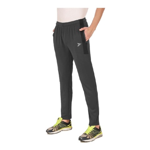1 - Fitinc Lycra Stretchable Trackpant for Men with Two Side Zipper Pockets,  Grey  Medium 