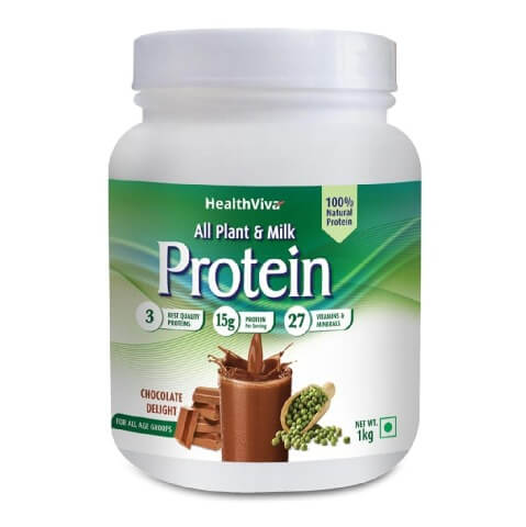 HealthViva All Plant & Milk Protein, 2.2 lb Chocolate HealthViva All Plant & Milk Protein, 2.2 lb Chocolate