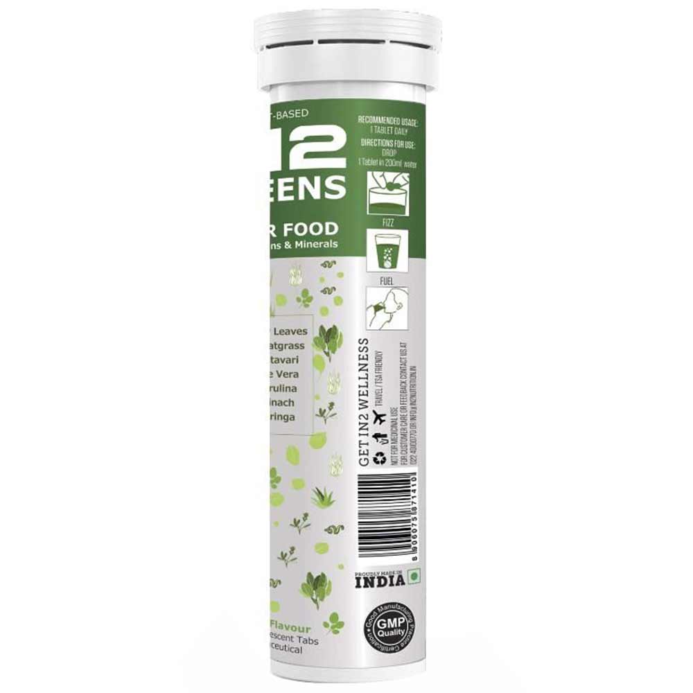back - IN2 Greens Super Food,  20 tablet(s)  Lime Pack of 3 