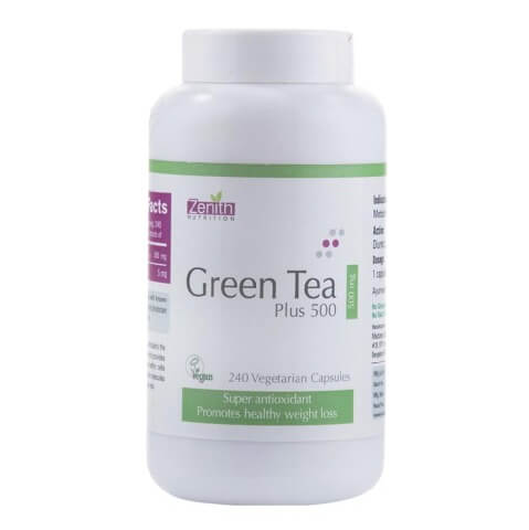 Zenith Nutrition Green Tea Plus (500 mg),  240 capsules  Unflavoured 