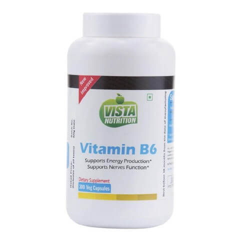 Vista Nutrition Vitamin B-6, Unflavoured 300 veggie capsule(s) Vista Nutrition Vitamin B-6, Unflavoured 300 veggie capsule(s)