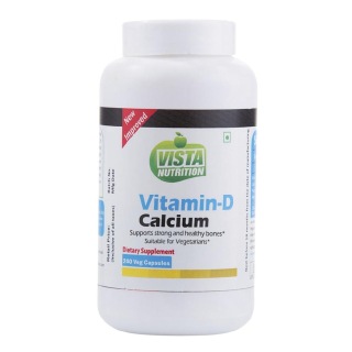 Vista Nutrition Vitamin-D & Calcium, Unflavoured 240 capsules